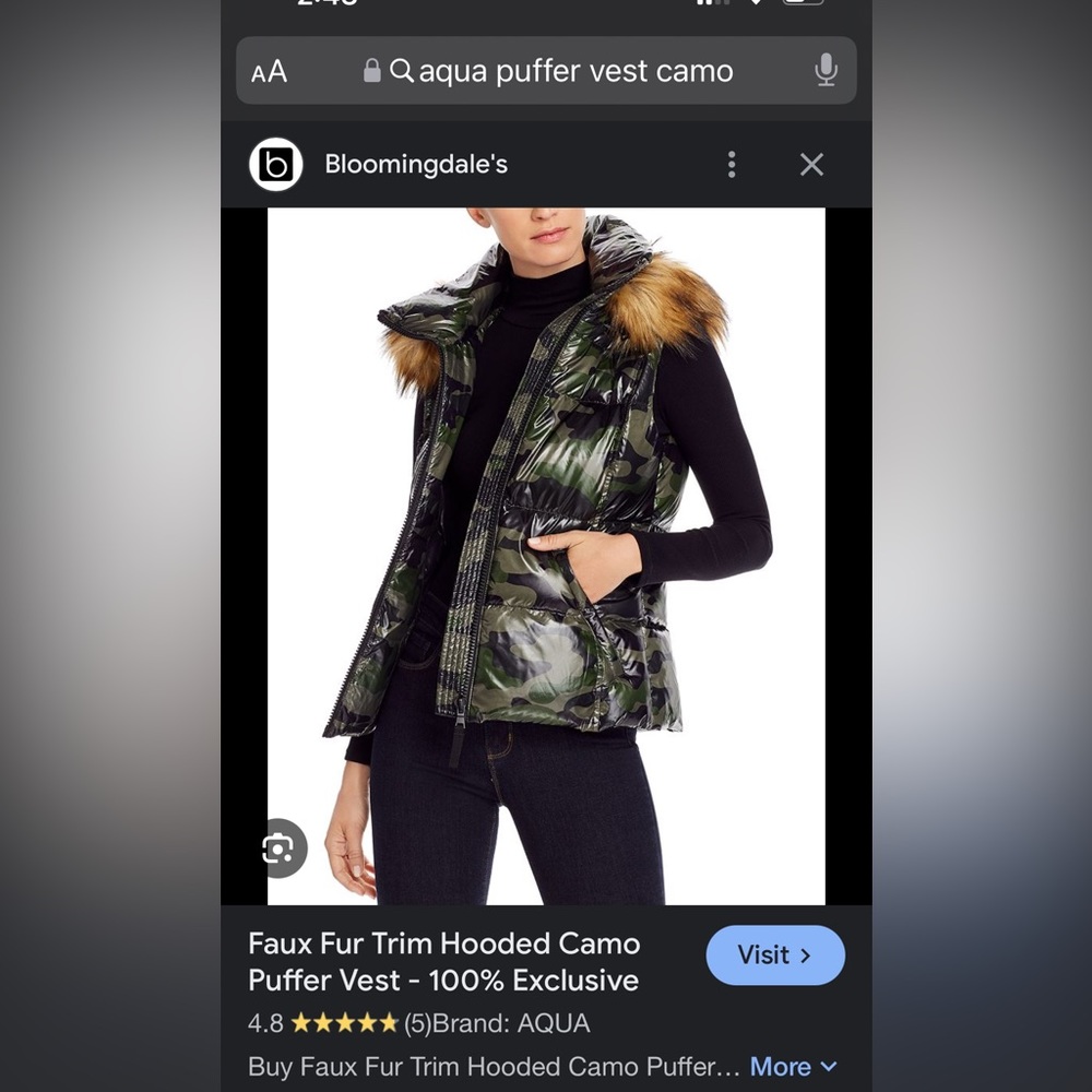 Aqua Camoflauge Puffer Vest